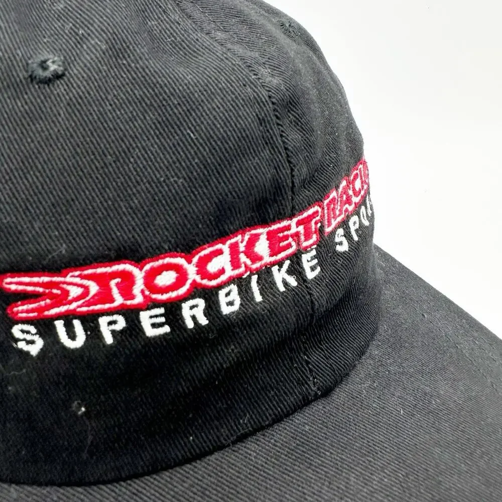 Vintage Y2K 2000s Joe Rocket Racing Superbike Sports Hat Black Motorcycles OSFA